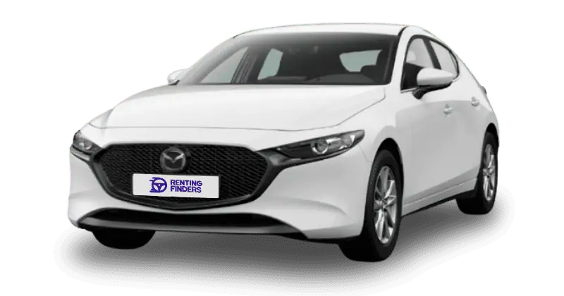 Renting Mazda 3 Prime Line Arctic White Compacto MHEV Micro-Híbrido Etiqueta ECO Renting Finders