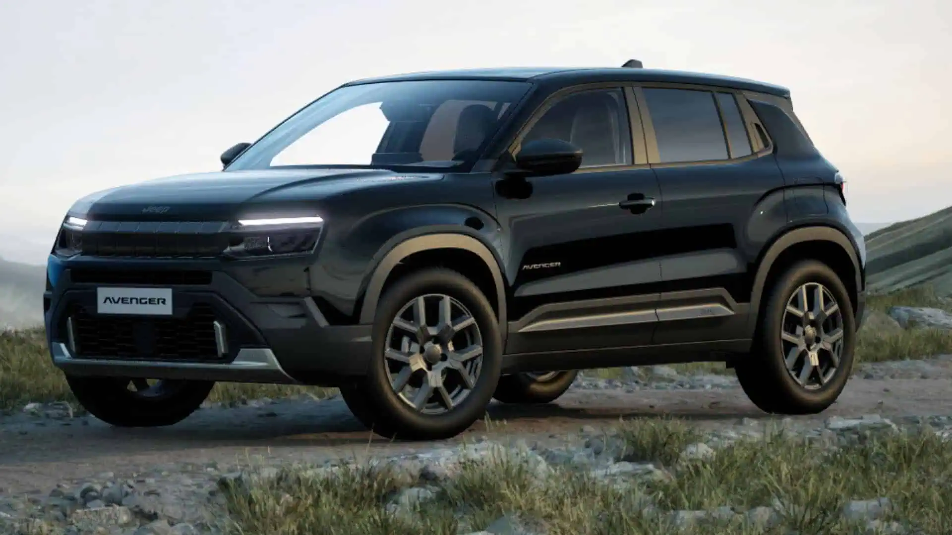 Renting New Jeep Avenger eHybrid Altitude Negro Volcano B-SUV Híbrido Automático Etiqueta ECO