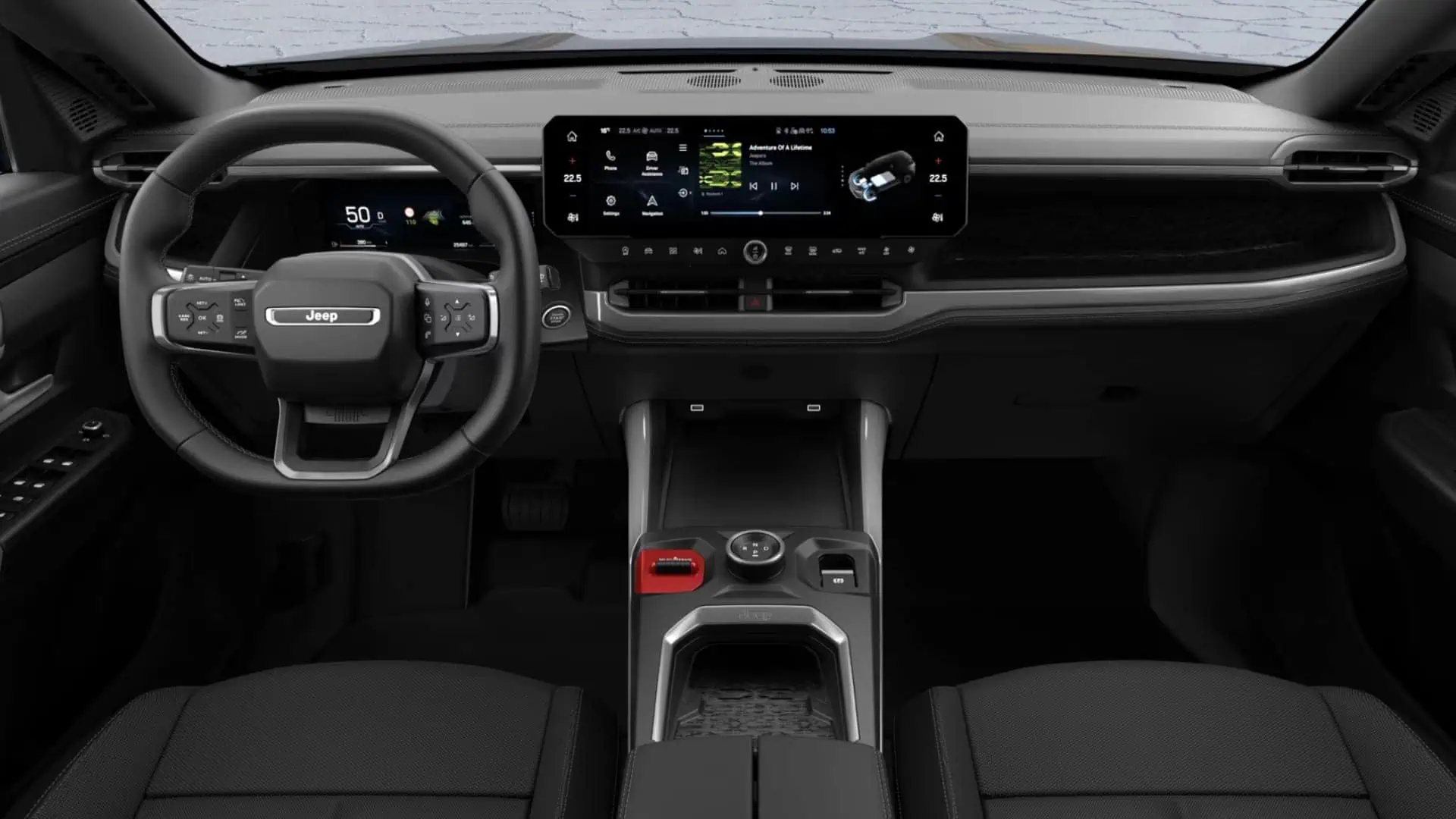 Renting New Jeep Compass Altitude Vulcano SUV Híbrido Automático Etiqueta ECO Interior