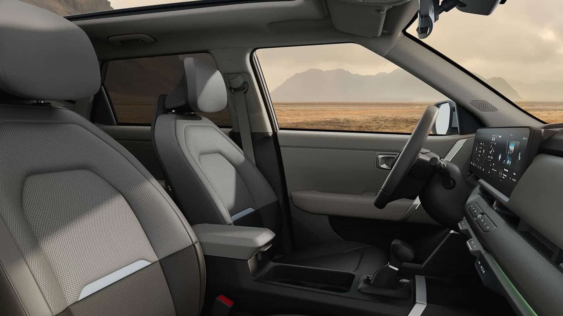Renting New Kia Seltos Concept Clear White SUV Interior