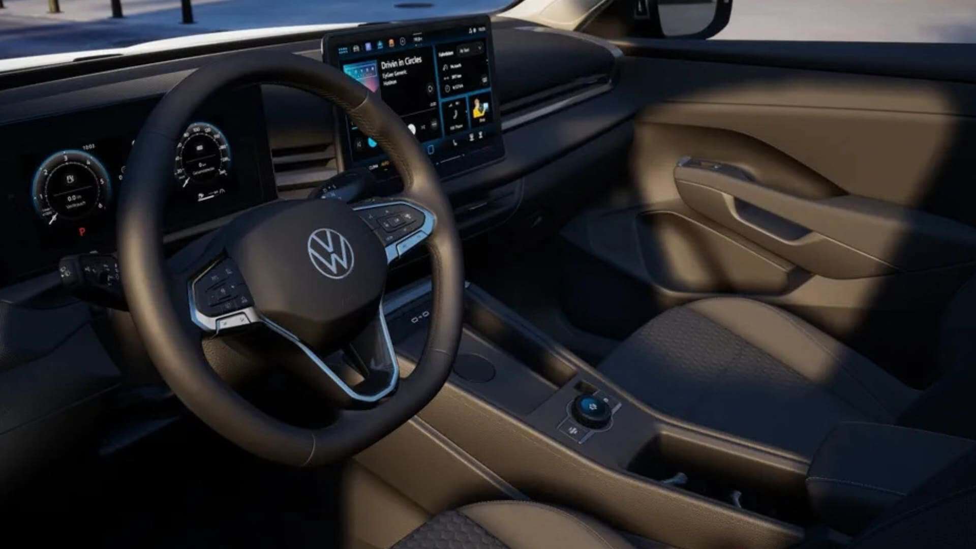 Renting New Volkswagen T-Roc Match Blanco Punto SUV MHEV Automático Etiqueta ECO Interior
