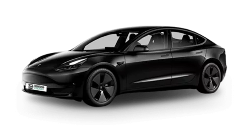 Renting Tesla Model 3 Gran Autonomía AWD Negro Sólido Sedán Eléctrico Automático Etiqueta 0 Renting Finders