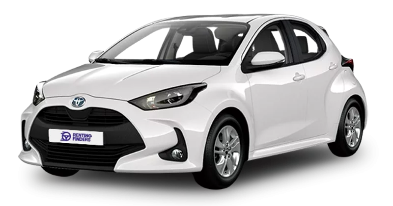 Renting Toyota Yaris Active Tech color Blanco Compacto Híbrido Etiqueta ECO Automático Renting Finders