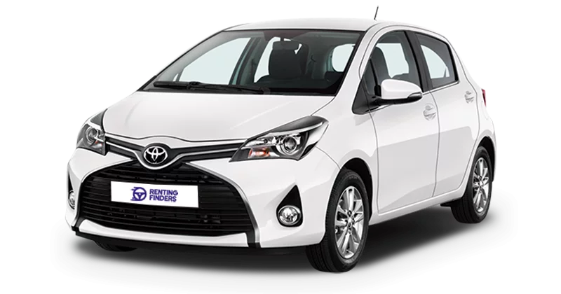 Renting Toyota Yaris blanco